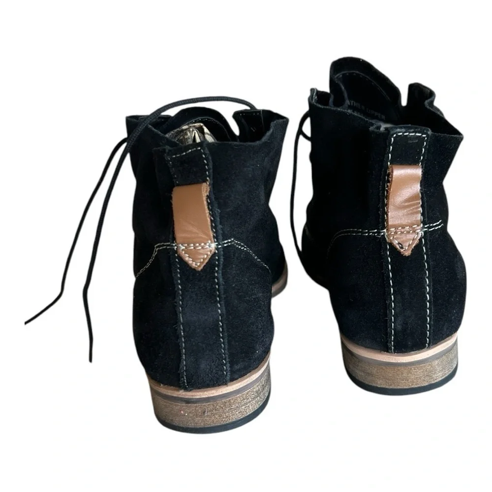 Diba Eli Black Suede Ankle Boots Size 9.5